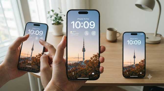 iOS26 아이폰 잠금화면 시계 크기 크게 늘리는법 2분 설정 방법