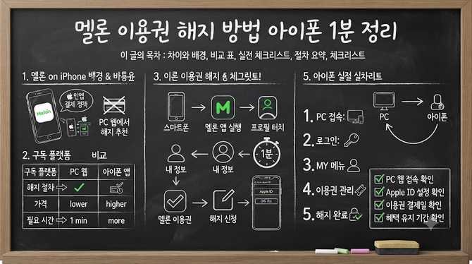 멜론 이용권 해지 방법 아이폰 1분 정리