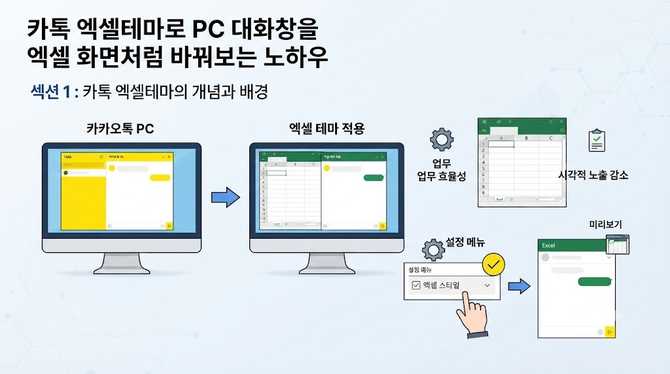 카톡 엑셀테마로 PC 대화창을 엑셀 화면처럼 바꿔보는 노하우