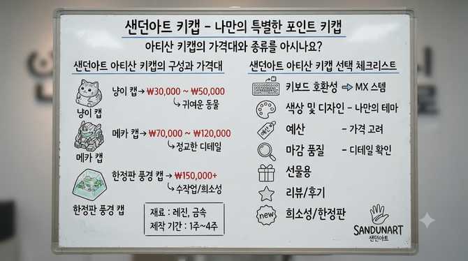 샌던아트 키캡 나만의 특별한 포인트 키캡 아티산 키캡의 가격대와 종류를 아시나요?