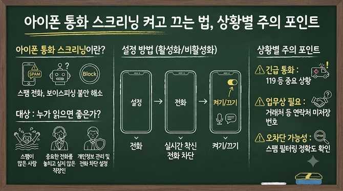 아이폰 통화 스크리닝 켜고 끄는 법, 상황별 주의 포인트