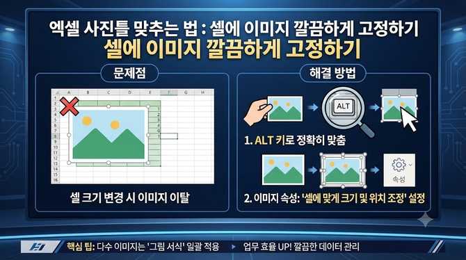 엑셀 사진틀 맞추는 법으로 셀에 이미지 깔끔하게 고정하기