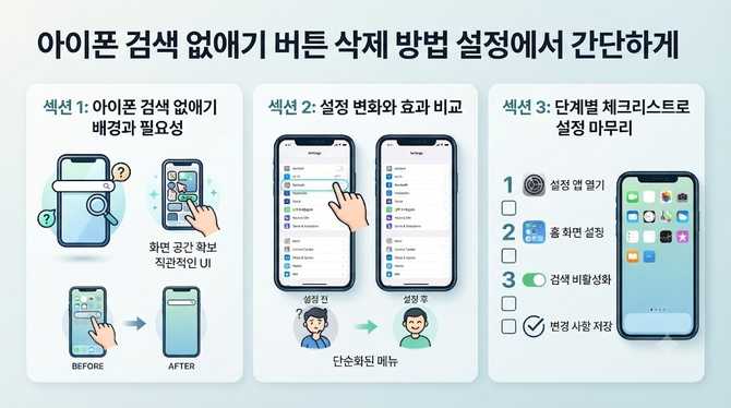 아이폰 검색 없애기 버튼 삭제 방법 설정에서 간단하게