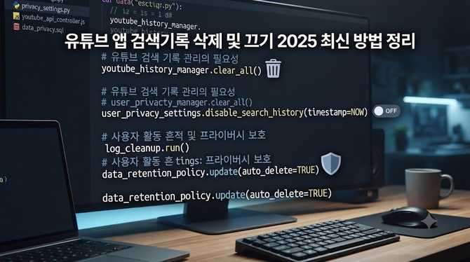 유튜브 앱 검색기록 삭제 및 끄기 2025 최신 방법 정리