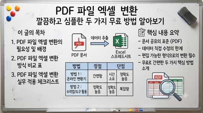 PDF 파일 엑셀 변환 깔끔하고 심플한 두 가지 무료 방법 알아보기