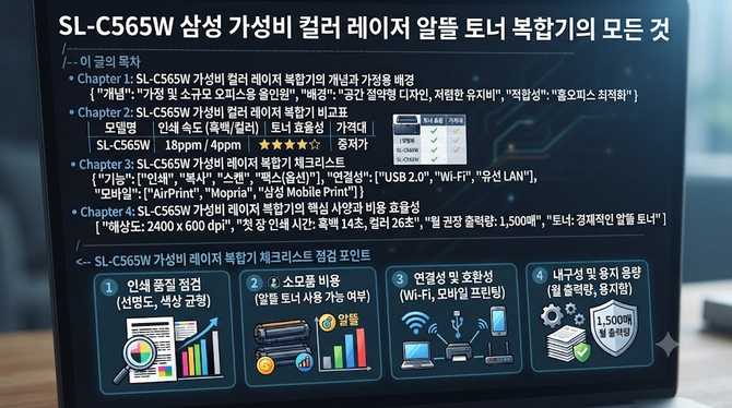 SL-C565W 삼성 가성비 컬러 레이저 알뜰 토너 복합기의 모든 것