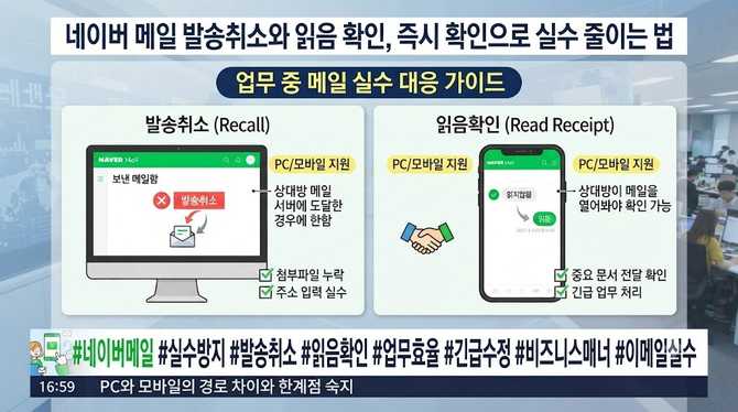 네이버 메일 발송취소와 읽음 확인, 즉시 확인으로 실수 줄이는 법