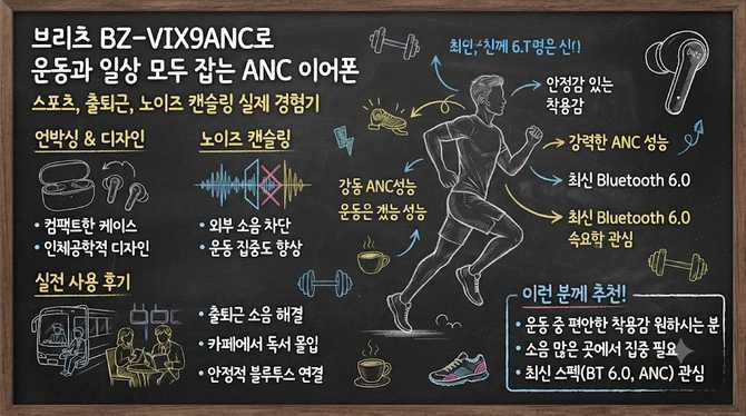 브리츠 BZ-VIX9ANC로 운동과 일상 모두 잡는 ANC 이어폰