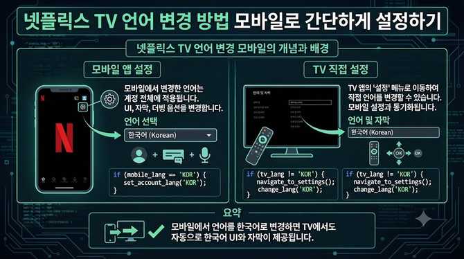 넷플릭스 TV 언어 변경 방법 모바일로 간단하게 설정하기
