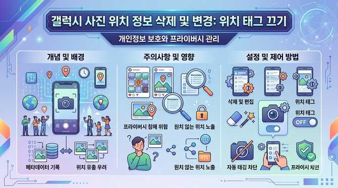 갤럭시 사진 위치 정보 삭제 및 변경 방법 카메라 장소 태그 끄기