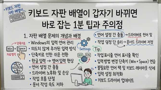 키보드 자판 배열이 갑자기 바뀌면 바로 잡는 1분 팁과 주의점