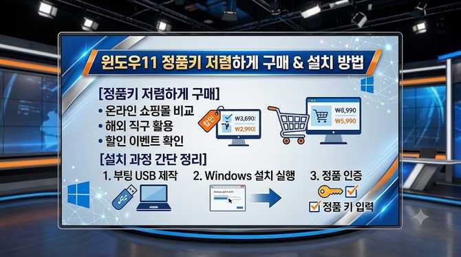 윈도우11 정품키 저렴하게 구매하고 설치하는 방법 간단 정리