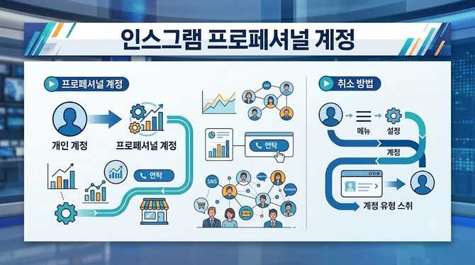인스타그램 프로페셔널 계정 전환 및 취소 방법 뜻도 함께 정리