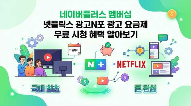 네이버플러스 멤버십 회원 넷플릭스 광고 요금제 무료 시청 혜택 알아보기