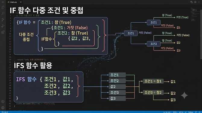 엑셀 다중 IF 함수 사용 및 IFS 활용해 중첩 구하는 방법