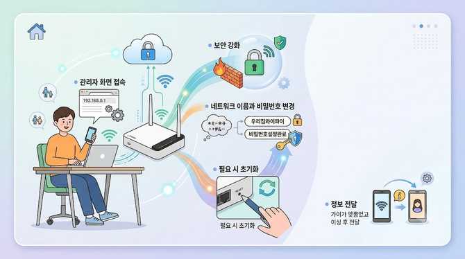 아이피타임 공유기 비번설정으로 암호 바꾸고 초기화까지 한 번에 알아보기