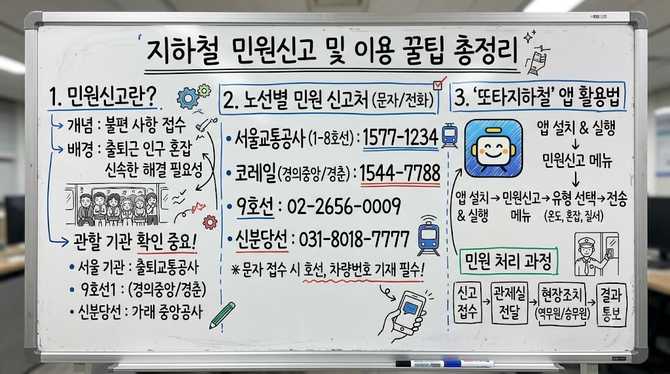 지하철 민원신고 노선별 전화번호 및 또타지하철 앱 사용법 총정리