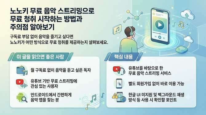 노노키 무료 음악 스트리밍으로 무료 청취 시작하는 방법과 주의점 알아보기
