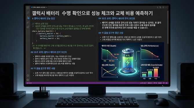 갤럭시 배터리 수명 확인으로 성능 체크와 교체 비용 예측하기