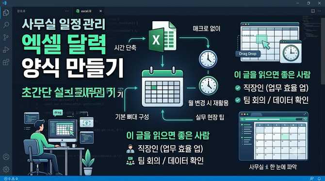 엑셀 달력 양식 만들기, 초간단 설정으로 일정 관리 시작하기